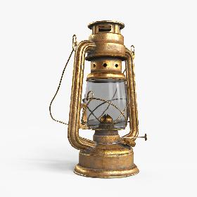 3D Oil Lamp Gold model